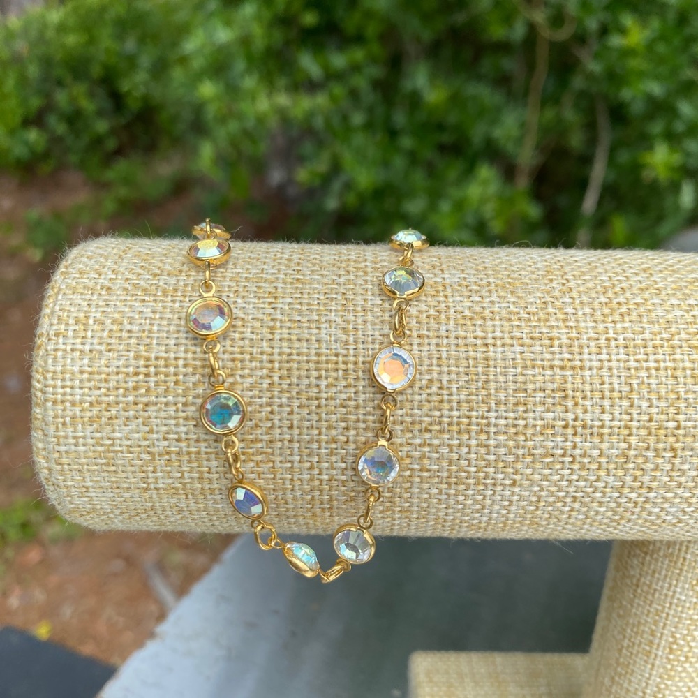Gold and Crystal Dainty Bracelet - Picture 1 of 3